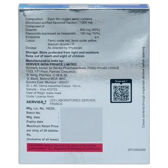 daflon 1000mg tablet 20's